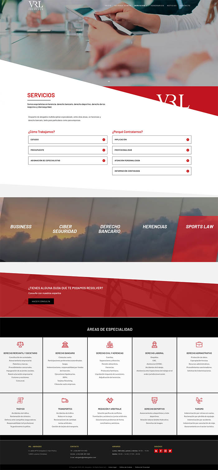 Diseño WEB - VRL Abogados - Sumur Digital - Servicios