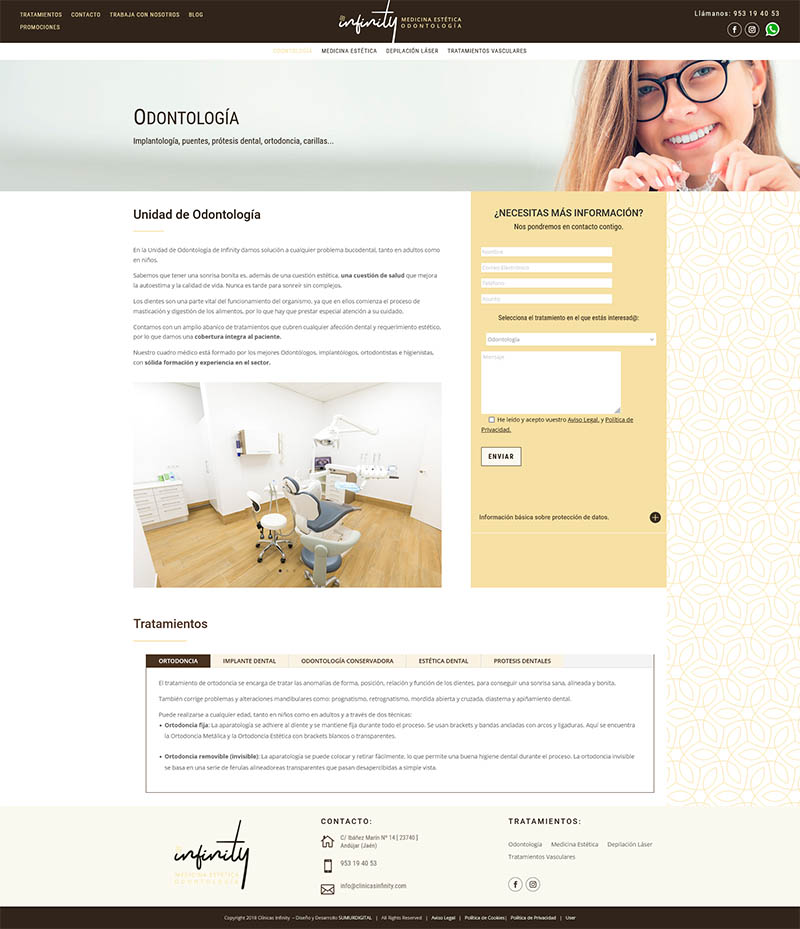 Diseño Web - Clinicas Infinity - Sumur Digital - Servicio