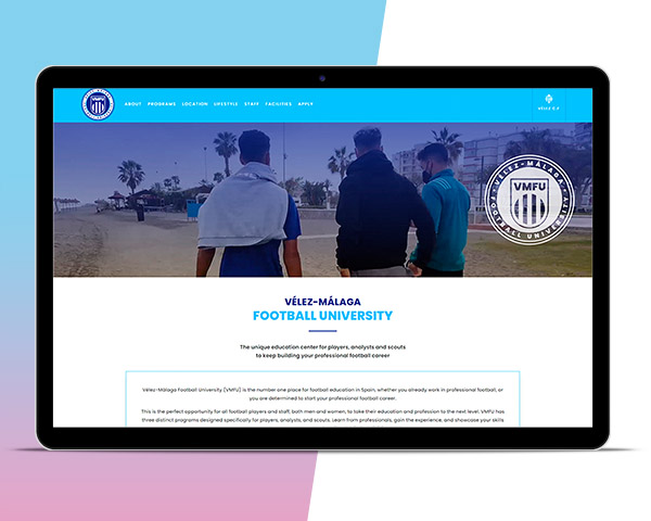 Diseño Web - Vélez Málaga Football University - Sumur digital