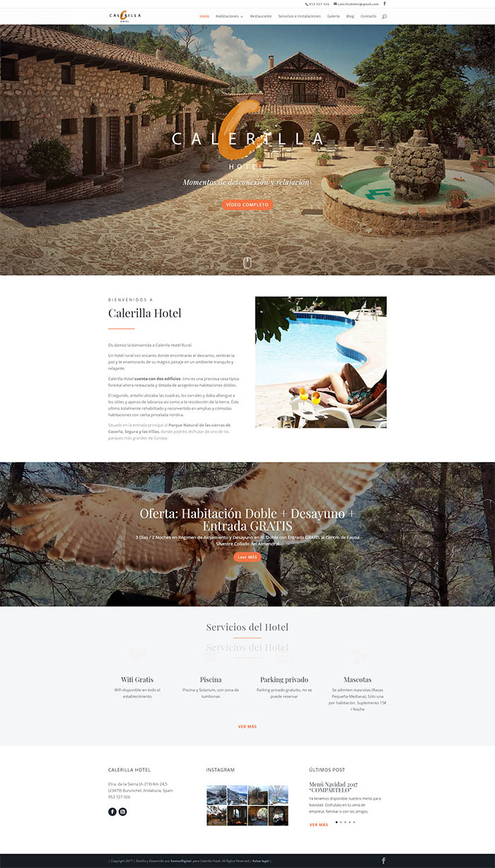 Diseño web - Hotel Calerilla - Sumur Digital Inicio