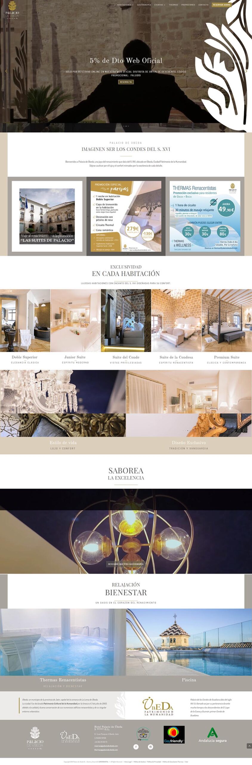 Diseno web Hotel Palacio de Ubeda - 5 estrellas Gran Lujo